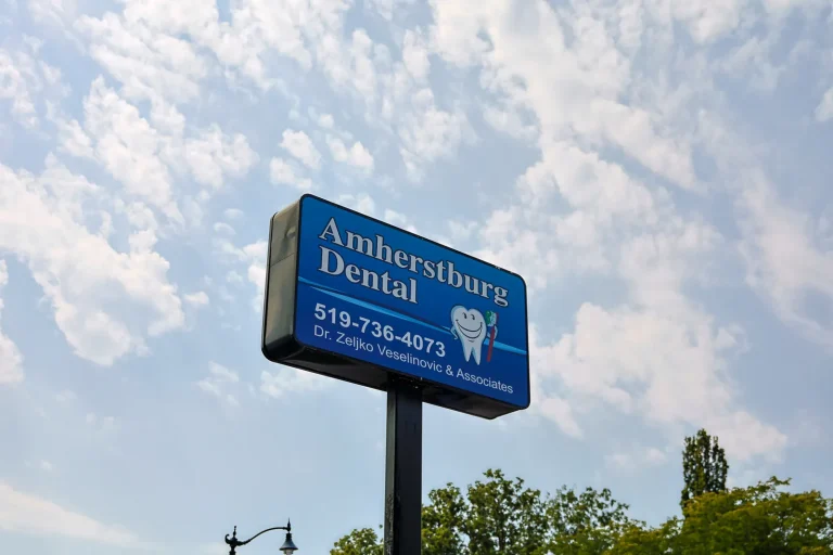The Amherstburg Dental roadside sign on Sandwich Street